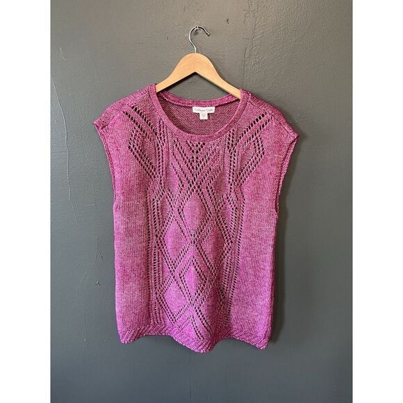 Coldwater Creek Womens Pink Knit Sleeveless Pullover Shirt NWT Size Large - Picture 1 of 3